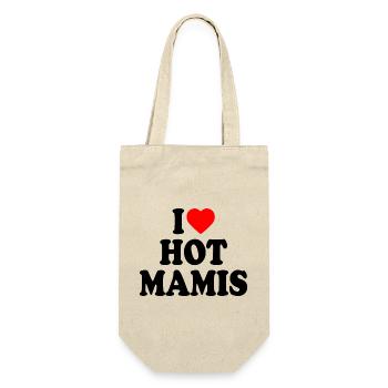 I love hot mamis - Geschenkbeutel für Flaschen - Natur - Vorne