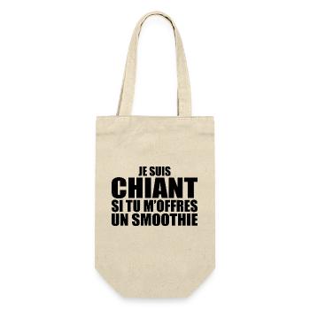 Mann, der es liebt: Smoothie. Lustiger Design-Humor - Geschenkbeutel für Flaschen - Natur - Vorne