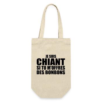 Homme qui adore : Bonbons. Design Drôle Humour - Sac à bouteille - nature - Devant