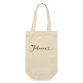 Johanna Name Vorname Kalligrafieherz - Geschenkbeutel für Flaschen - Natur - Vorne