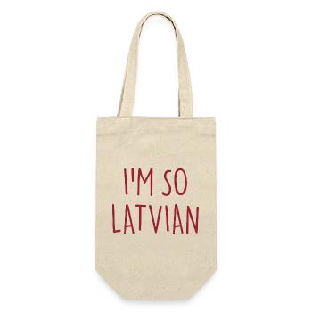 I'M SO LATVIAN Latvia Lettland - Gift Bag for Bottles - nature - Front