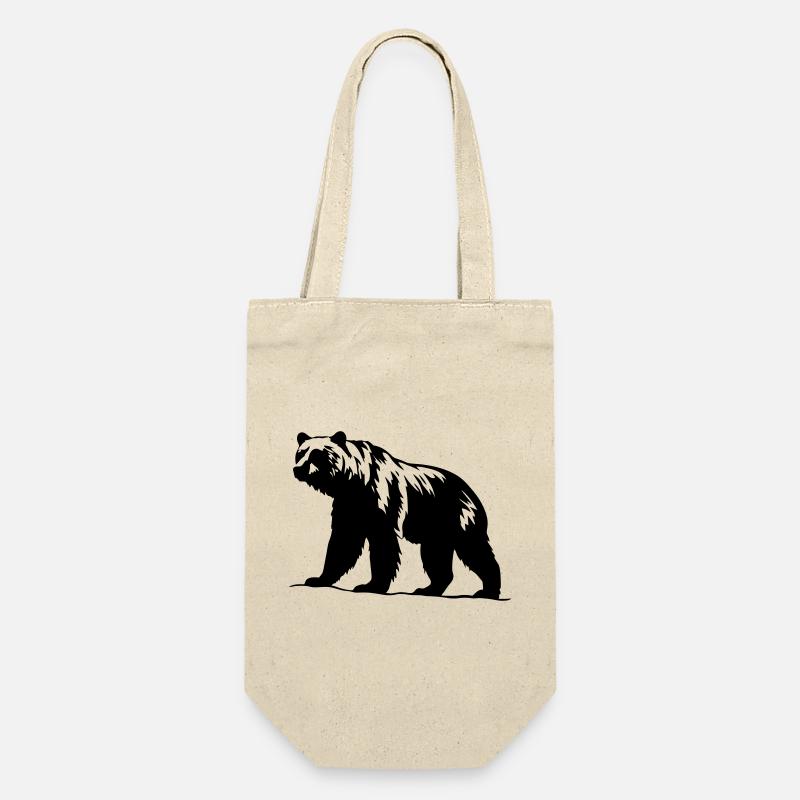 Bear Silhouette Vector Art - Gift Bag for Bottles - nature