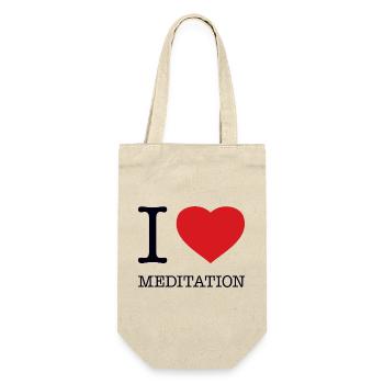 I love Meditation - Geschenkbeutel für Flaschen - Natur - Vorne