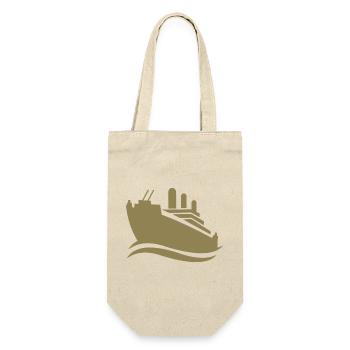 Cruise Ship Silhouette Minimalist Sea - Gift Bag for Bottles - nature - Front
