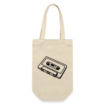 Cassette rétro – Conception musicale de mixtape old school - Sac à bouteille - nature - Devant