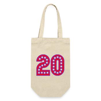 20. 20th ANNIVERSARY. 20 YEARS ANNIVERSARY. 20 YEARS. - Gift Bag for Bottles - nature - Front