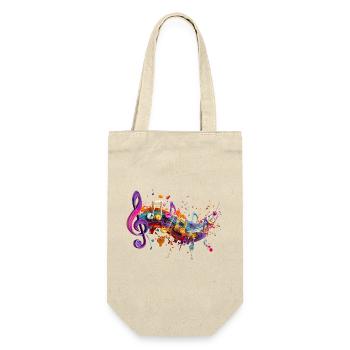 Farbenzauber Melodien Motenschlüssel Illustration - Geschenkbeutel für Flaschen - Natur - Vorne