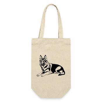 Schäferhund Hunde T-shirt Geschenk - Geschenkbeutel für Flaschen - Natur - Vorne