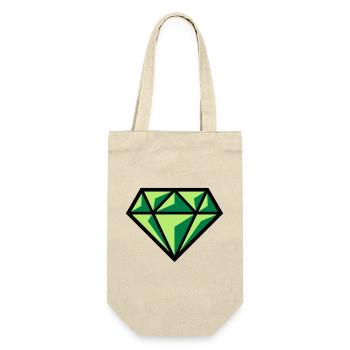 Diamant (Edelstein Brillant Symbol / POS Gre 3C) - Geschenkbeutel für Flaschen - Natur - Vorne
