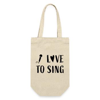I love to sing - Musik Musiker Sänger Sängerin - Geschenkbeutel für Flaschen - Natur - Vorne