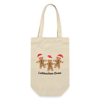 Gingerbread Crew - Christmas Baking with Friends - Gift Bag for Bottles - nature - Front