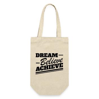 Dream Believe Achieve - Motivation Bold Retro - Gift Bag for Bottles - nature - Front