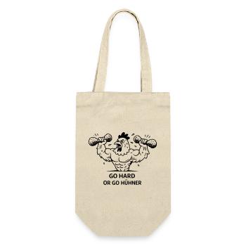 Pumps Fitness Go Hard or go Chickens - Gift Bag for Bottles - nature - Front