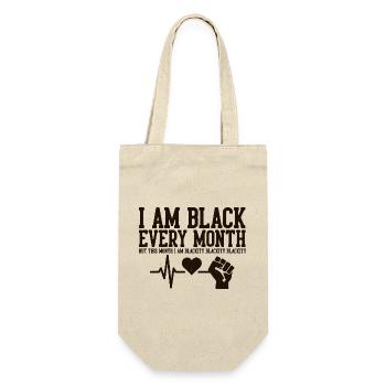 Je suis noir chaque mois battement de cœur Poing - Sac à bouteille - nature - Devant
