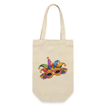 Colourful carnival mask – elegant carnival motif - Gift Bag for Bottles - nature - Front