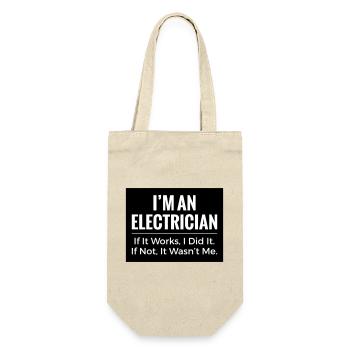 Electrician T-Shirt – Funny Trade Workwear Joke - Gift Bag for Bottles - nature - Front