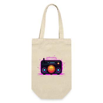 Retro Radio Retrowave - Gift Bag for Bottles - nature - Front