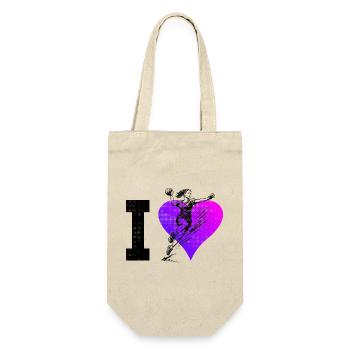 Simple handball idea for handball for women - Gift Bag for Bottles - nature - Front