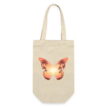 Sonnenuntergangsschmetterling am Strand - Geschenkbeutel für Flaschen - Natur - Vorne