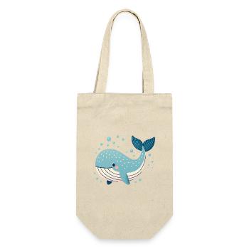 Blue Whale with Bubbles - Gift Bag for Bottles - nature - Front