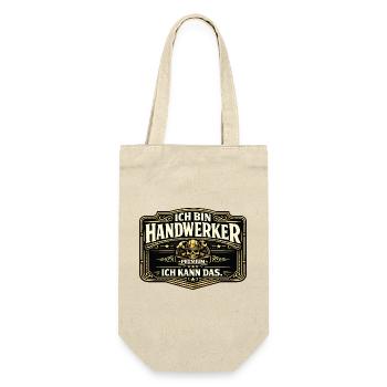Ich bin Handwerker Premium - Geschenkbeutel für Flaschen - Natur - Vorne