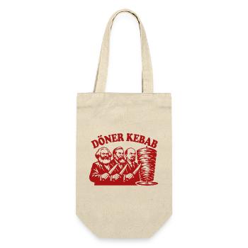 Döner Kebab - Marx, Engels, Lenin - Fast Food - Geschenkbeutel für Flaschen - Natur - Vorne