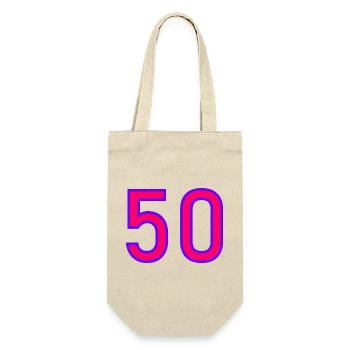 50. 50 ANS. 50e ANNIVERSAIRE. ANNIVERSAIRE 50 ANS. - Sac à bouteille - nature - Devant
