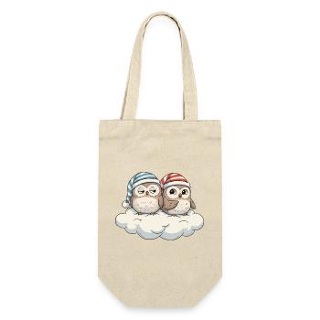Duo de chouettes nuages avec des chapeaux pointus - Sac à bouteille - nature - Devant