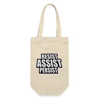Resist Assist Persist Activism Motivation Logo - Gift Bag for Bottles - nature - Front