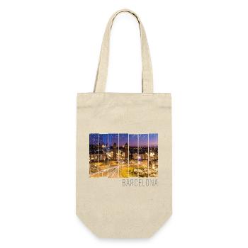 Barcelona Plaza de Espana in Katalonien Spanien - Geschenkbeutel für Flaschen - Natur - Vorne