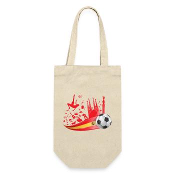 Design du supporter de football espagnol – Rouge jaune avec ballon de football - Sac à bouteille - nature - Devant