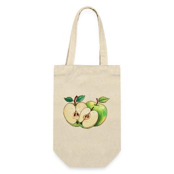Motif de fruits coupés en demi-pomme verte - Sac à bouteille - nature - Devant