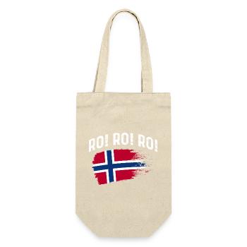 Norway Norge Fjords Scandinavian Ro Viking ship - Geschenkbeutel für Flaschen - Natur - Vorne