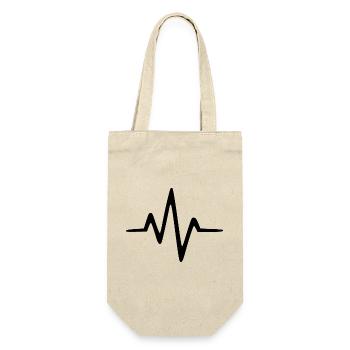 ECG Fréquence cardiaque Cadeau sur la ligne cardiaque - Sac à bouteille - nature - Devant