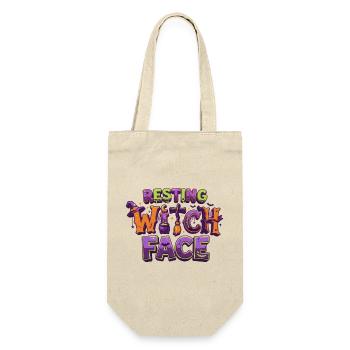 Resting Witch Face – lustiger Halloween-T-Shirt-Zaun - Geschenkbeutel für Flaschen - Natur - Vorne