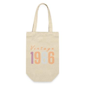 Design rétro d’anniversaire « Vintage 1986 » - Sac à bouteille - nature - Devant