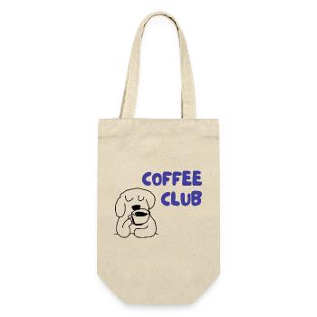 Kaffee Club Hund Illustration - Geschenkbeutel für Flaschen - Natur - Vorne