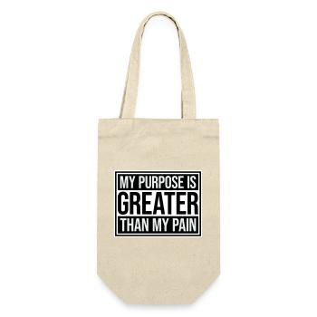 Mon but est plus grand que ma douleur, ce qui signifie le logo des guillemets - Sac à bouteille - nature - Devant