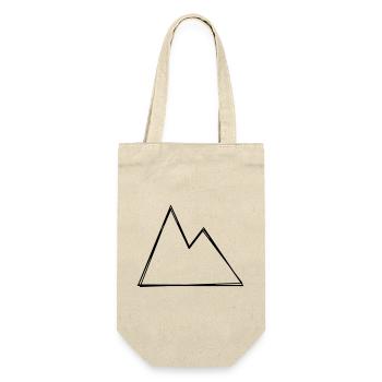 Berg handgezeichnet - Geschenkbeutel für Flaschen - Natur - Vorne