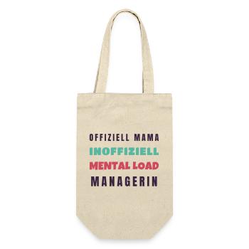 Offiziell Mama inoffiziell Mental Load - Geschenkbeutel für Flaschen - Natur - Vorne
