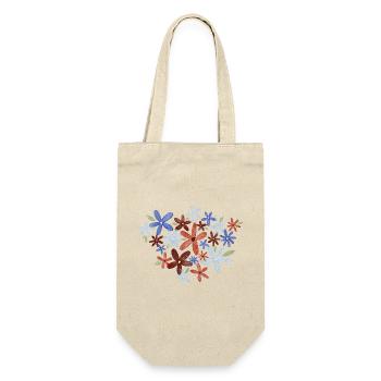 Aquarell Blumen - Geschenkbeutel für Flaschen - Natur - Vorne
