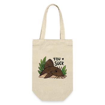Plecko Meme Du bist schlecht - Geschenkbeutel für Flaschen - Natur - Vorne