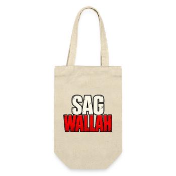 Sag Wallah – Lustiger Statement Spruch - Geschenkbeutel für Flaschen - Natur - Vorne