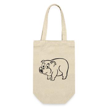 Lucky Pig - Gift Bag for Bottles - nature - Front