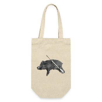 Wildschwein-individuelles T-Shirt mit Ihrem Text - Geschenkbeutel für Flaschen - Natur - Vorne