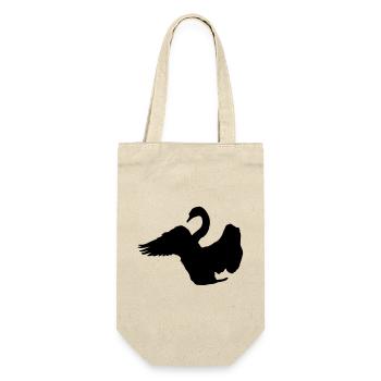 Schwan - Geschenkbeutel für Flaschen - Natur - Vorne