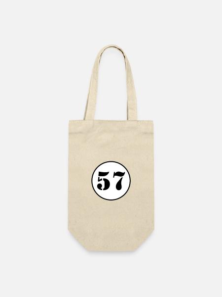NUMMER 57 Siebenundfünfzig Geburtstag Geschenk - Geschenkbeutel für Flaschen - Natur