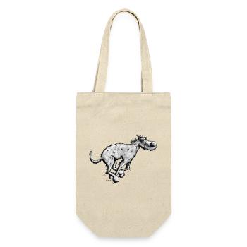 Sportlicher Irischer Wolfshund - Geschenkbeutel für Flaschen - Natur - Vorne