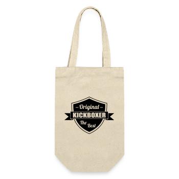 Kickboxen / Kickboxing / Kickboxer / Kick Boxing - Geschenkbeutel für Flaschen - Natur - Vorne