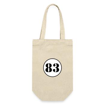 NUMMER 83 Dreiundachtzig Geburtstag Geschenk - Geschenkbeutel für Flaschen - Natur - Vorne